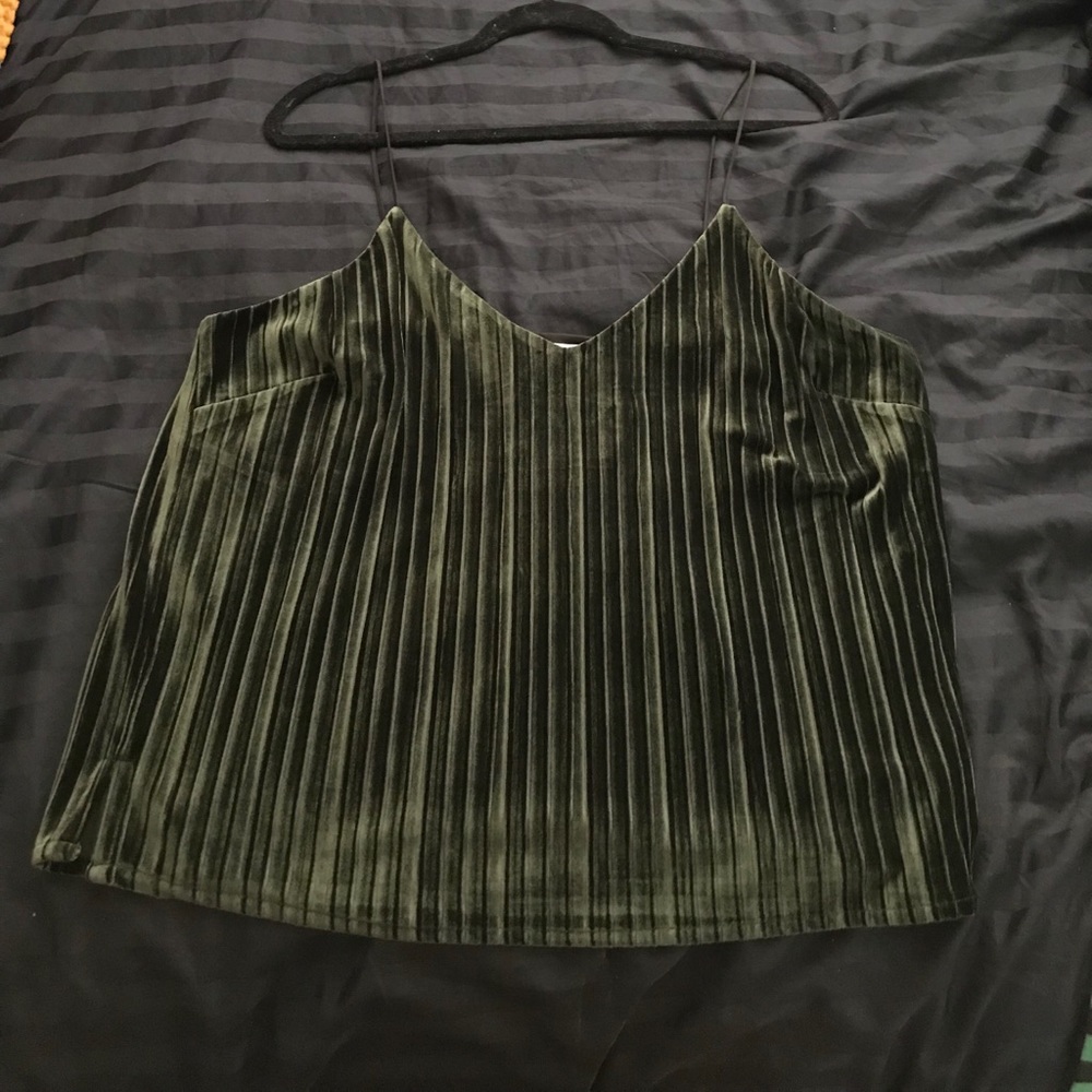 Velvet olive green tank top